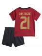 Detské Futbalové oblečenie Belgicko Timothy Castagne #21 ME 2024 Krátky Rukáv - Domáci (+ trenírky)